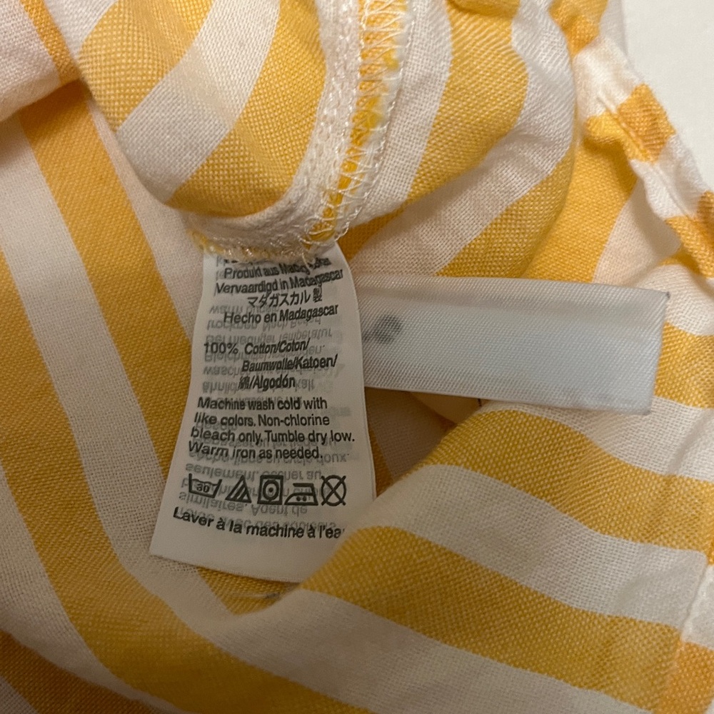 Madewell Agency Tie-Front Button in Orange & white vertical stripe Size S - Picture 7 of 9